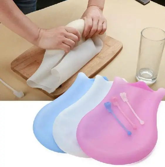 

New Design Kitchen Silicone Kneading Dough Bag, White biue pink