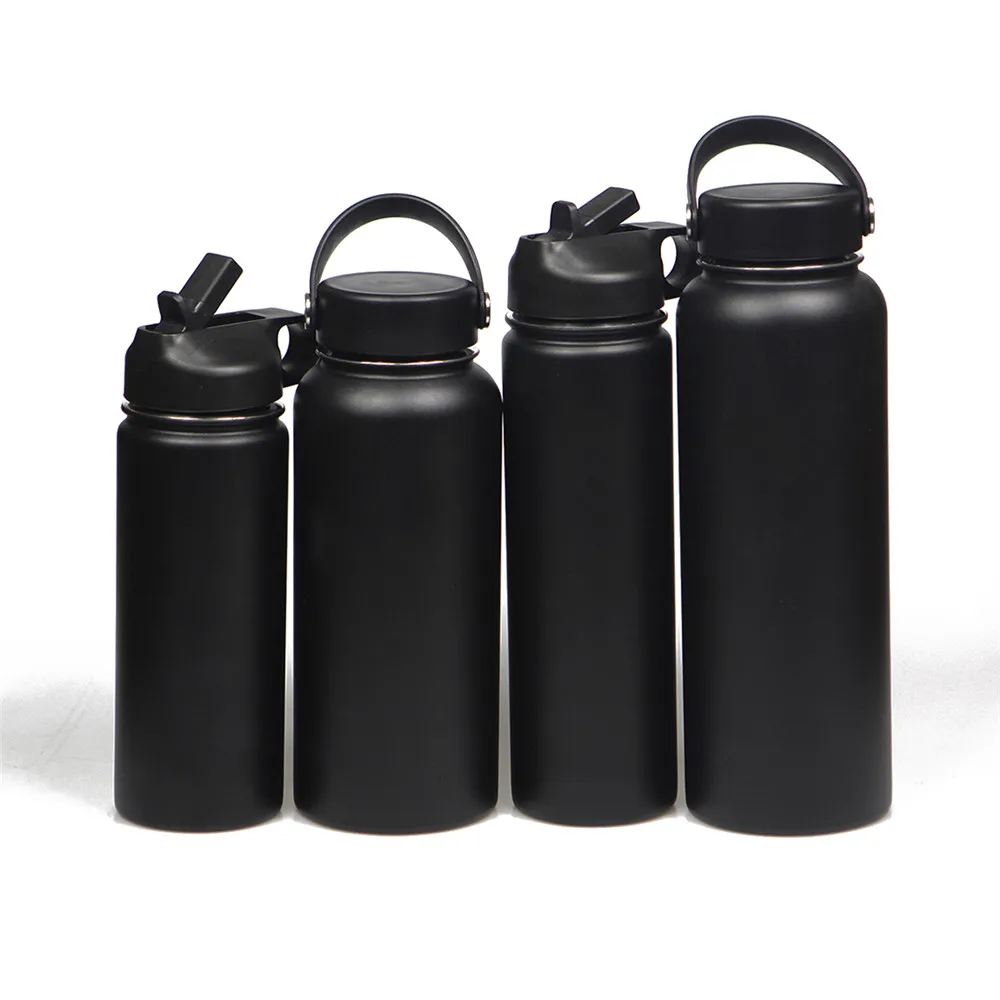 

Double wall stocked stainless steel insulated Sports water bottle match different lids set in stock, Customized color