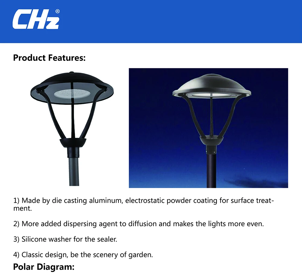 2019 Hot sale outdoor led Garden lights street lamp Made In China with low price