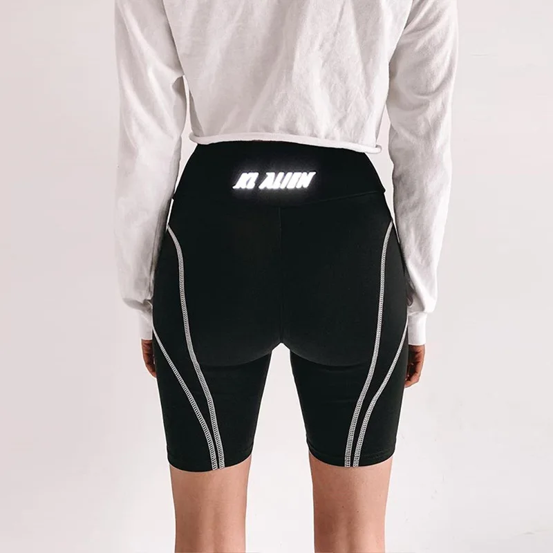 Wholesale high waist women gym fitness athletic workout short reflective leggings pants