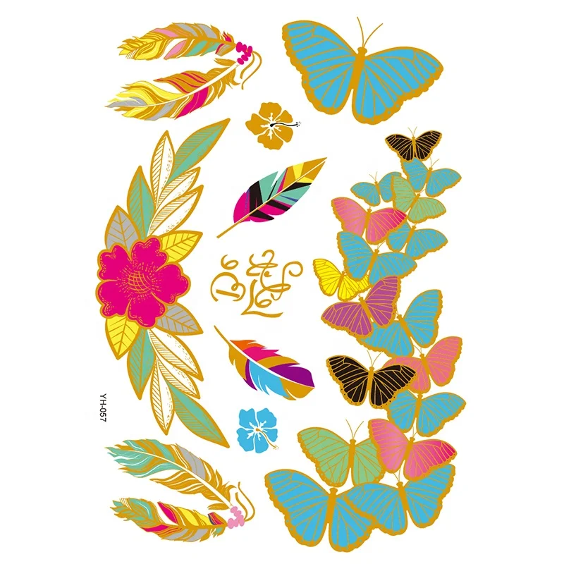 

YH051-YH075 New design metallic waterproof temporary feature henna tattoo sticker