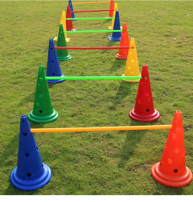 Colorful 30cm Agility Cones with Hole for Soccer Training