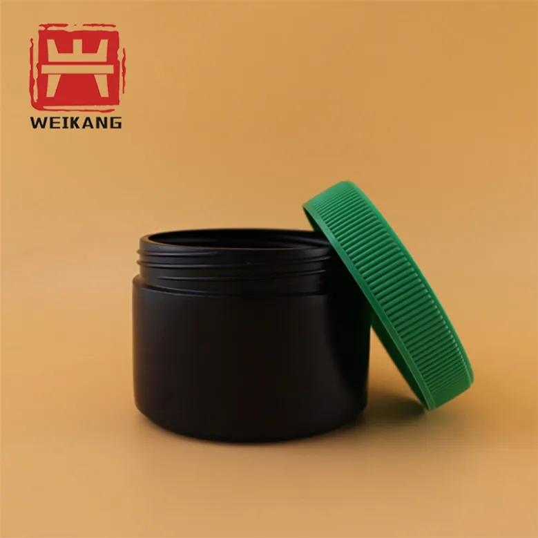 Fda Black Plastic Containers Protein Powder Tubs With Green Cap Buy