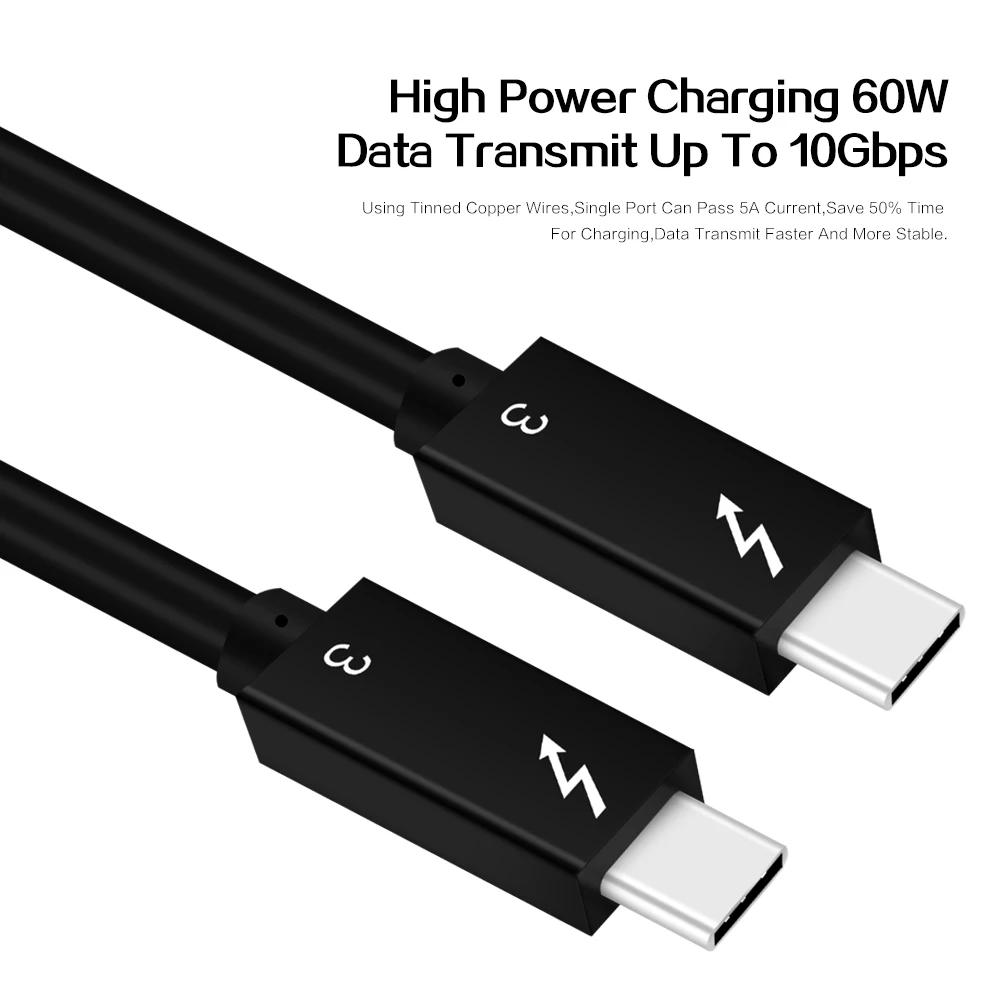 Thunderbolt 3 Cable (2m/6.5ft)active 40gbps/100w Charging/5a,20v