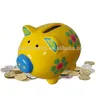 Hot sale piggy bank, cute ceramic pig shape coin saving box