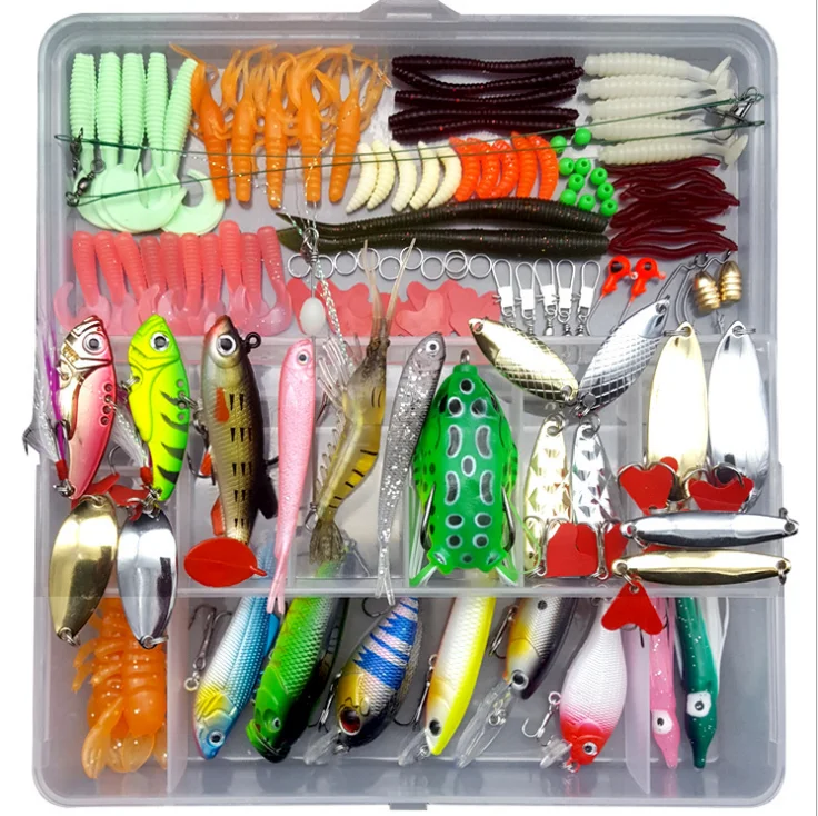 

Hot sale Full swimming layer hard and soft fishing lure bait set, Picture