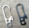 EDC Keychain Multitool Mini Wrench Module Bottle Opener Key Ring Tool Black and Silver
