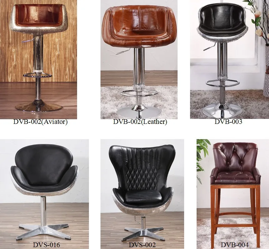 Retro Vintage Leather Aviation Industrial Swivel Bar Stool Buy Bar