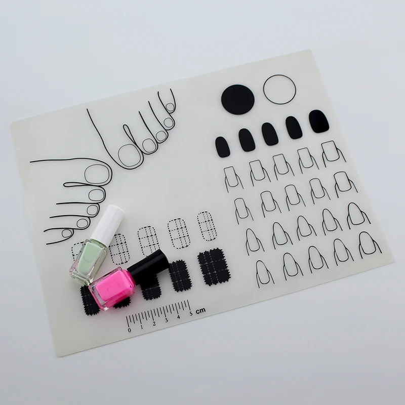 Nail Polish Practice Mat Silicone Hand Holder Pad Sticker Design Nail ...