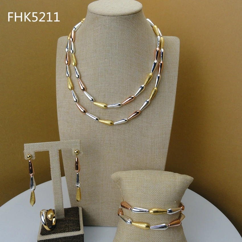 

Yuminglai 2019 Luxury Fashion Jewelry Set 24K gold plated Women Jewelry Sets FHK5211, Any color you want