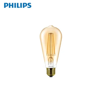 3 x Philips Large LED Filament Bulb Gold ST64 E27 7W 2000K