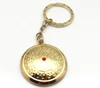 Wholesale custom gold 3D emboss debossed round metal rhinestone keychains