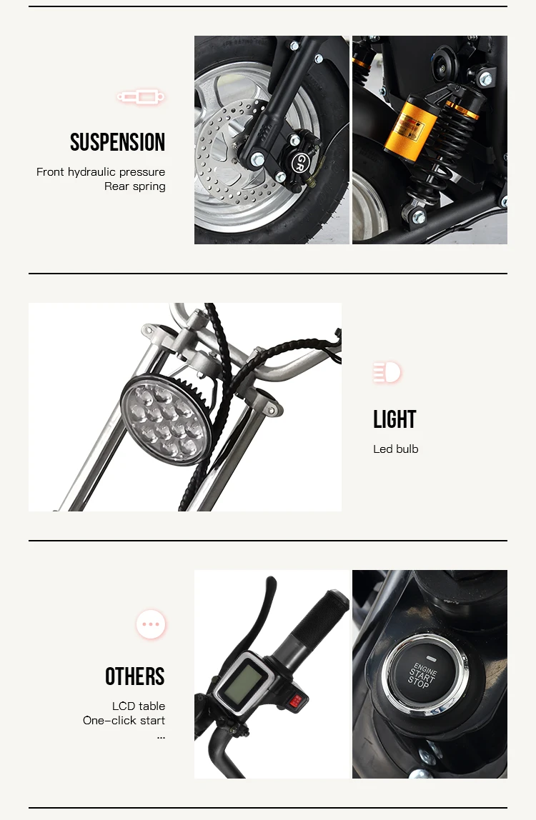 2019 New Product 2 Wheel Fat Tire Electric Golf Scooter 2000W