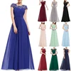 Wholesale Long Chiffon Floor Length Lace A Line Women's Fashion Summer Dresses 2018 Cheap Plus Size Burgundy Bridesmaid Dresses