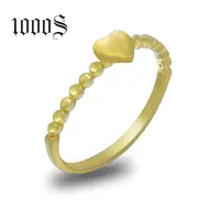 

Free Sample Dropshipping Elegant Cute AU585 Gold 14K Yellow Gold Heart Shaped Finger Ring