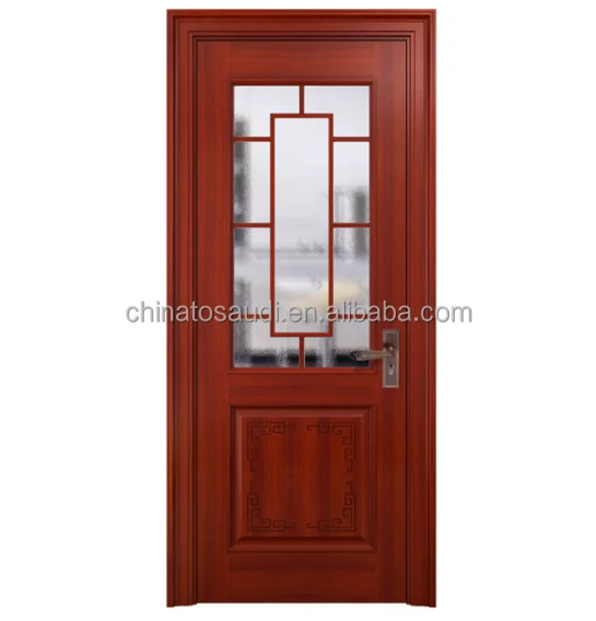 Modern Glass Mdf Pvc Interior Wood Door Design With Frame For