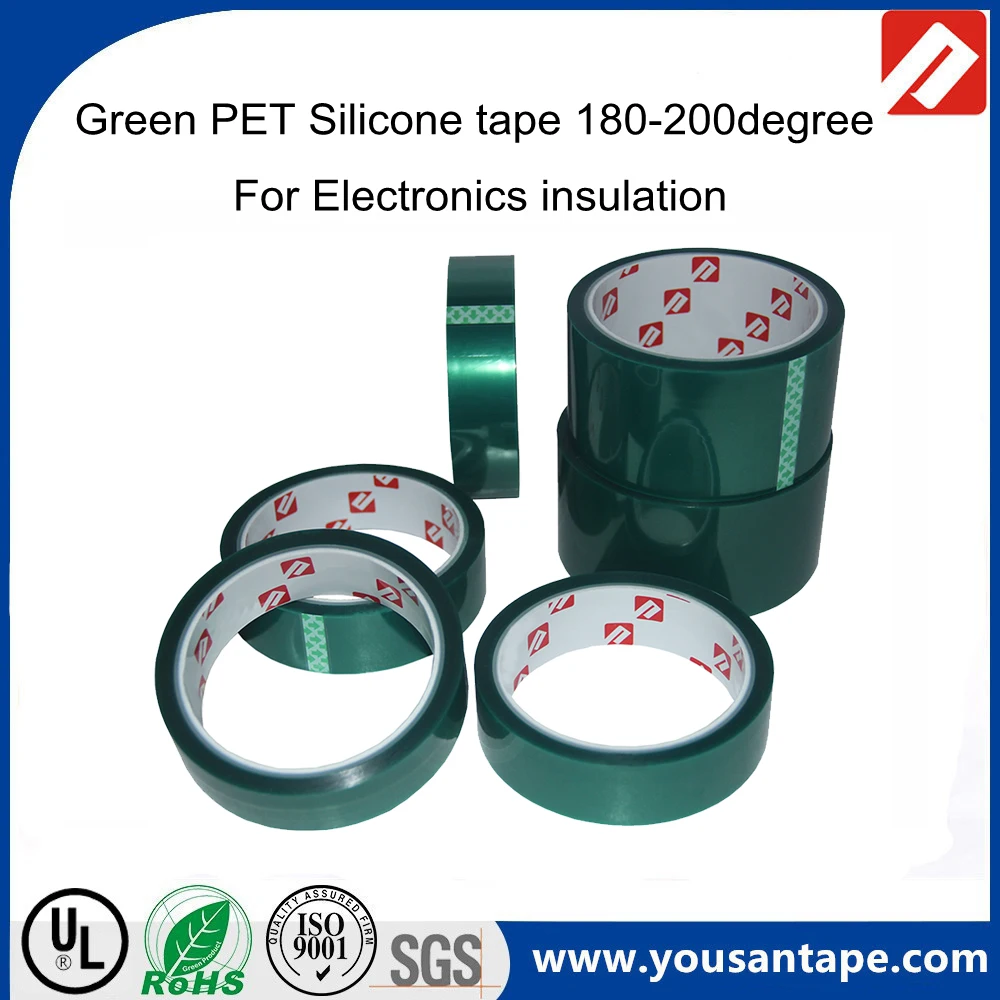 Oem Adhesive Tape Factory High Temperature Silicone Light Green Pet