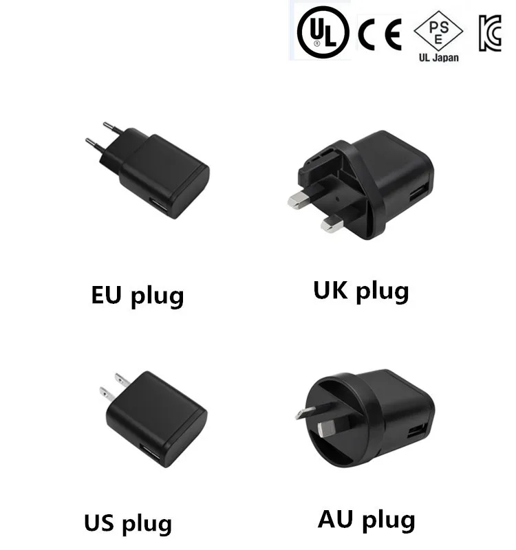Wall Mounted Intertek 5w 6w 5v1a 5v 6v 12v Vertical Ac Dc Usb Plug