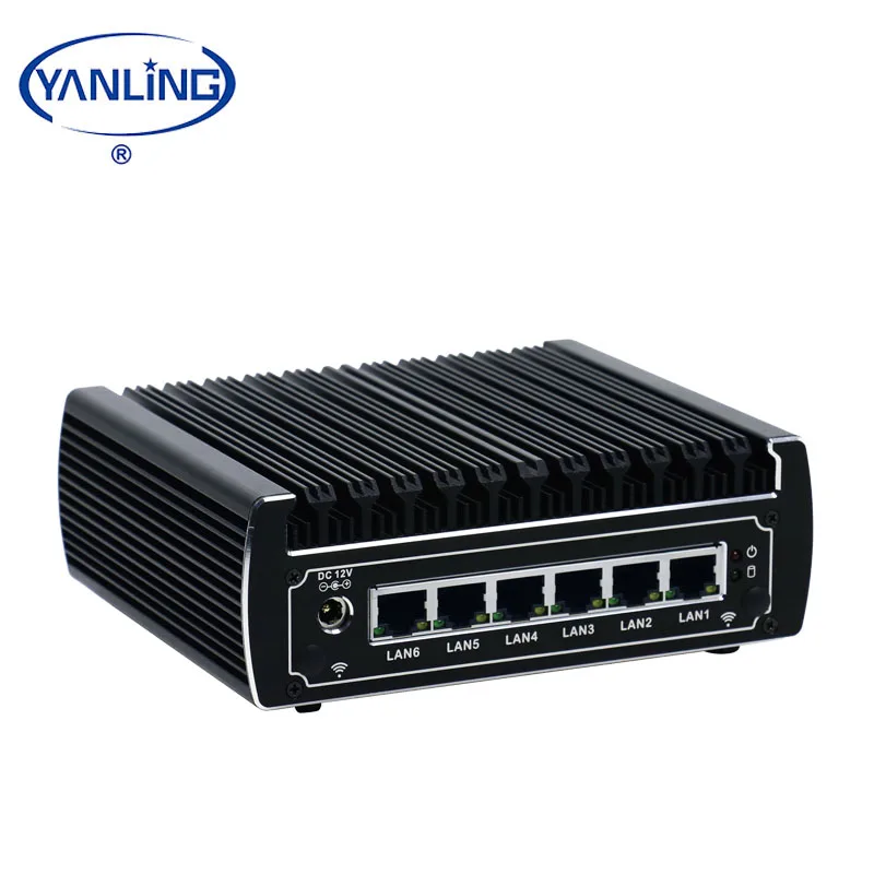 

Yanling Fanless Mini PC 6LAN 4USB3.0 Intel 3865u Mini Computer pfsense firewall