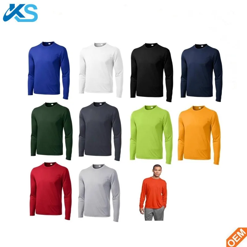 Wholesale Dry Fit Men's Long Sleeve 100% Polyester T-shirt Waterproof ...