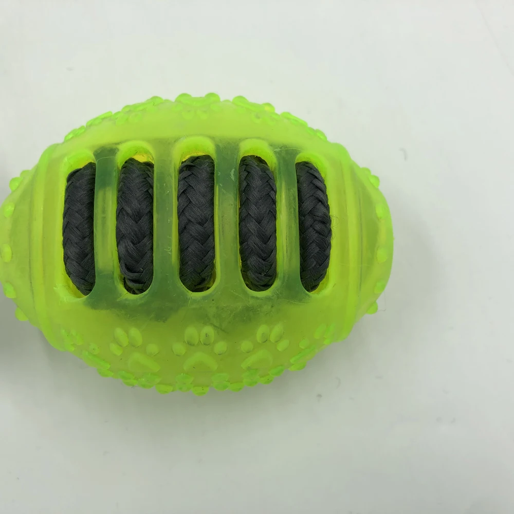 
Best high quality puppy chew rubber toys TPR Resistant Bite durable pet shops tennis ball shape with rope popular for dog 