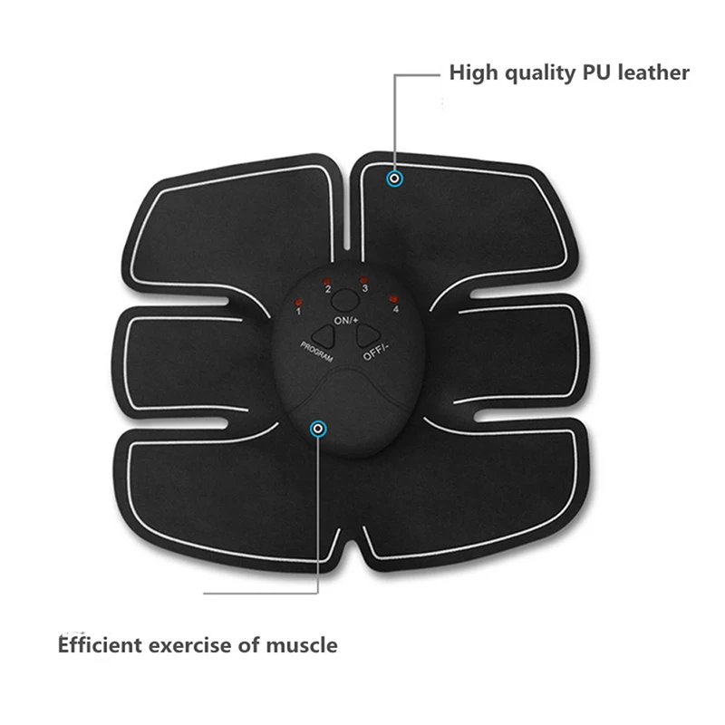 

Smart EMS Electric Pulse Treatment Massager Abdominal Muscle Trainer Wireless Sports Muscle Simulator Fitness, Black