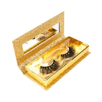 

Own brand luxury custom glitter eyelash packaging mirror box cruelty free 3d mink eyelashes wholesale