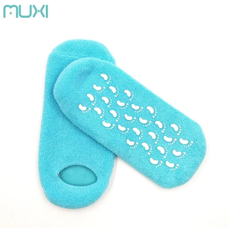 

Custom Beauty Foot Care Moisture Spa Gel Socks with Grips, Pink,blue or custom