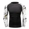 High Quality 3D printed colorful long sleeve mens mma rush guard Custom