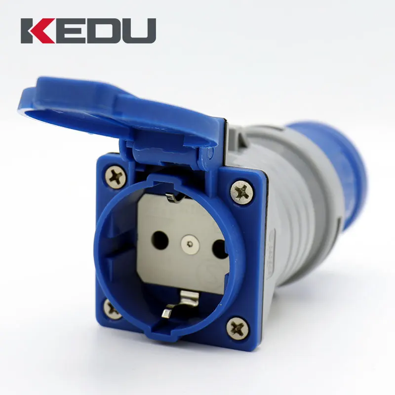 Ps3232 3pin Blue Industrial Plug 16a 250v German Combination Socket