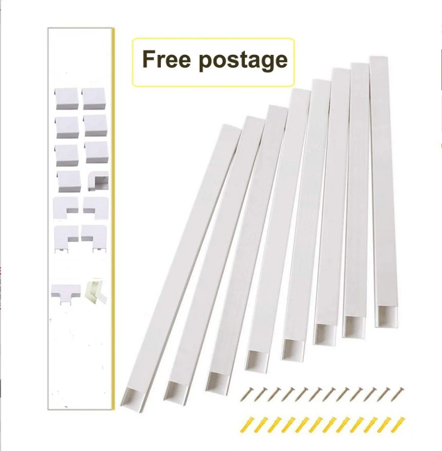 Cord Concealer Raceway Kit 10 White Cable Management Channels Paintable System
