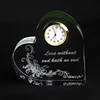 Amazon Top Seller 2018 Crystal Desk Clock For Souvenir Gift,Wedding Anniversary Gift Heart Shape Acrylic Tabletop Clock