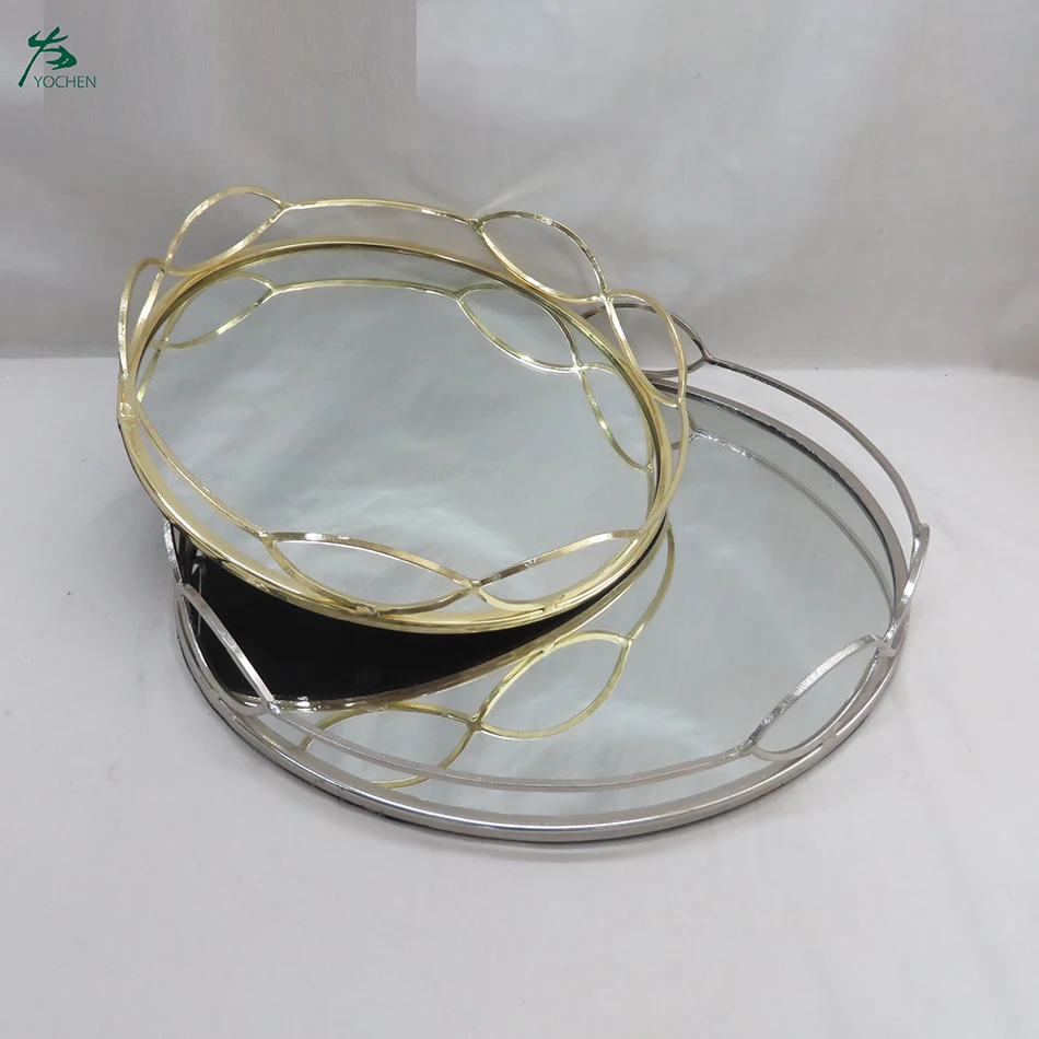 silver mirrored tray