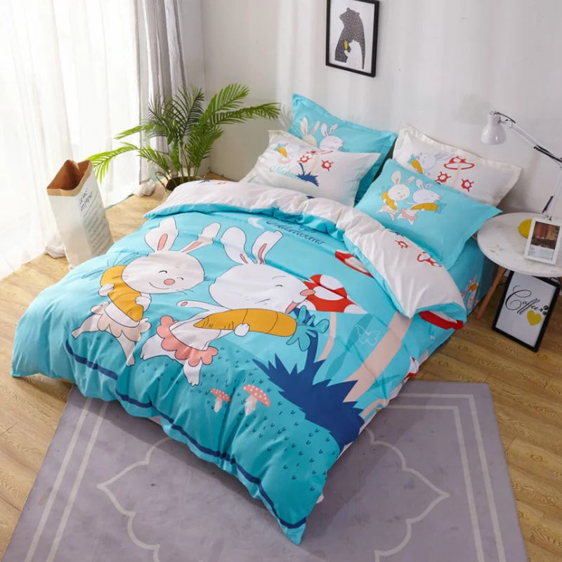 
Fashionable cotton four-piece sheets quilt cover cute puppy children cartoon baby bedding set 