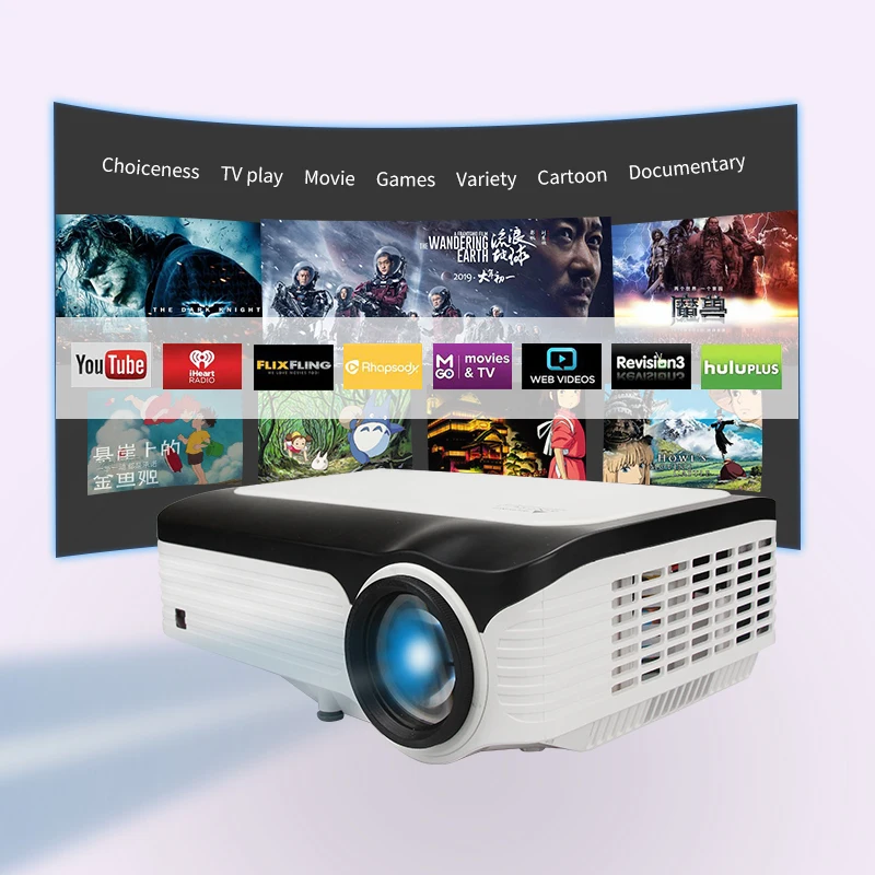

CRE X2001 newest 2000lumens full hd wifi lcd led native 1080p projector with android 7.1 system, 1.07 billion colors