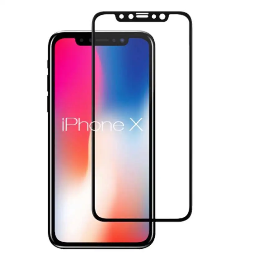 

5D Curved Edge Full Coverage Tempered Glass Screen Protector For Apple iPhone X XS, Transparency 99% color