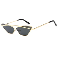 

12136 Superhot Eyewear Fashion Small Retro Lady Sun glasses 2019 Metal Pointed Cat Eye Sunglasses