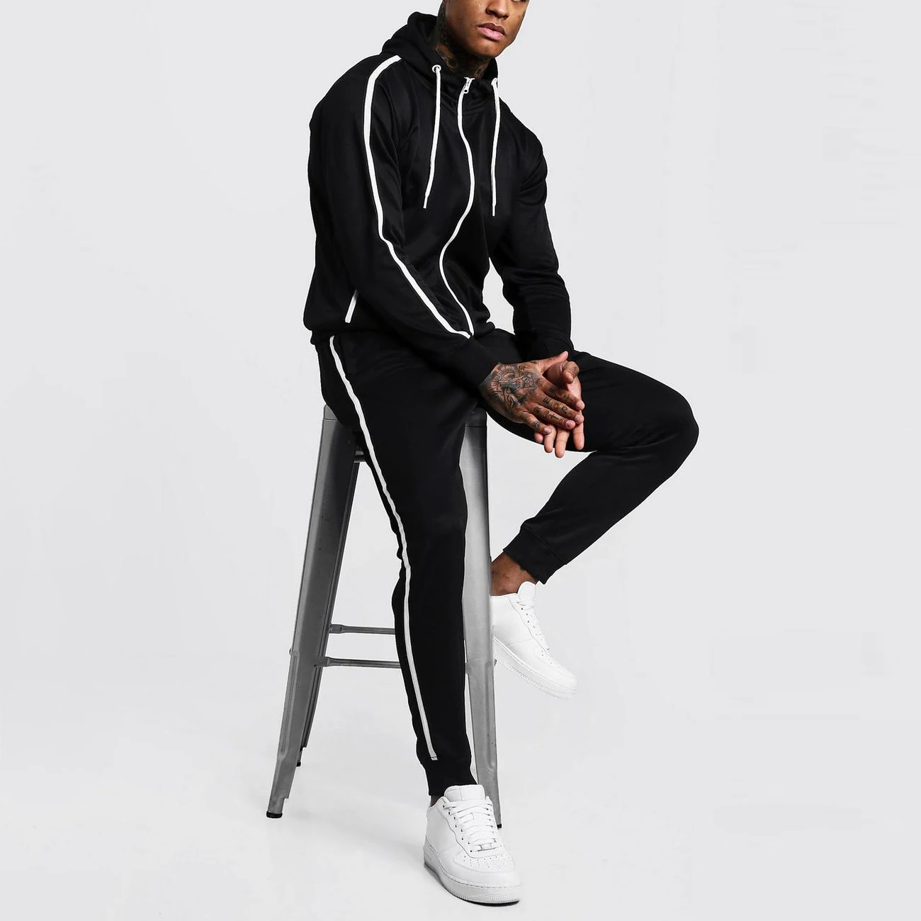 mens tracksuit with side stripe