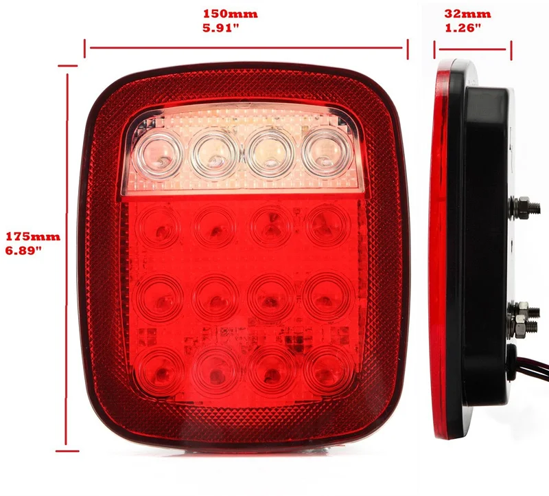 Led Tail Light Assembly Right & Left Auto Led Lights For 7606 Jeep Cj/wrangler Yj/tj Rear Lamp