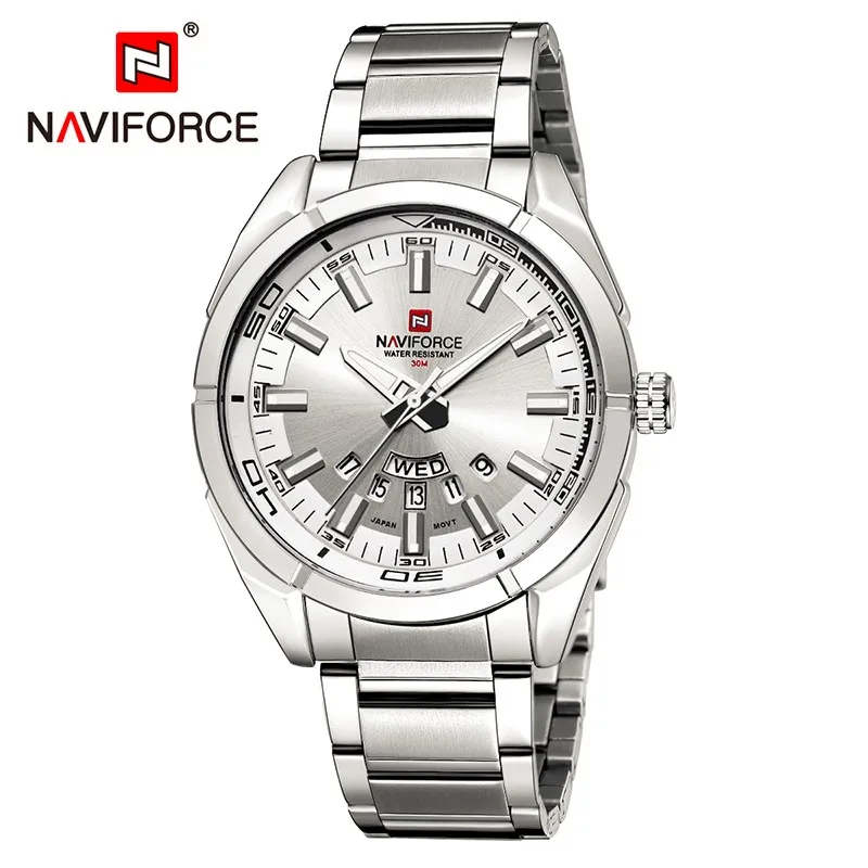 

NAVIFORCE 9038 Full Steel Men Watches Top Brand Luxury Men Quartz Waterproof Watch Men Sports wristwatch Popular Watches