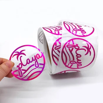 Round Clear Transparent Logo Plastic Vinyl Stickers Label Printing ...