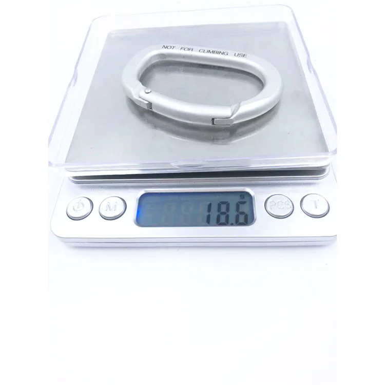 Wholesale Fashionable Safety Aluminum Hook Outdoor D Shaped Carabiner for Keychain