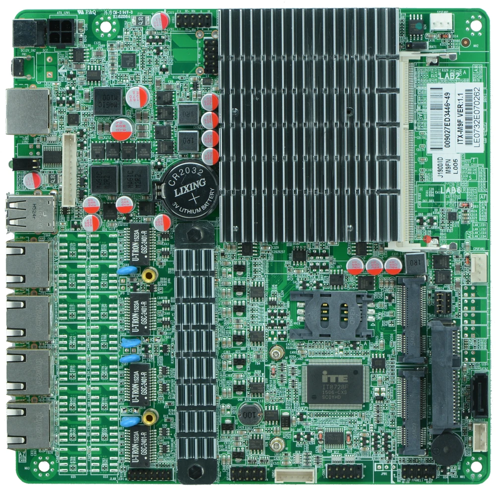 Mini ITX Router Motherboard with 4 LAN and Fanless Design