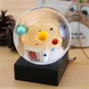 Personalized laser engraved solar system crystal ball with wood base for gift