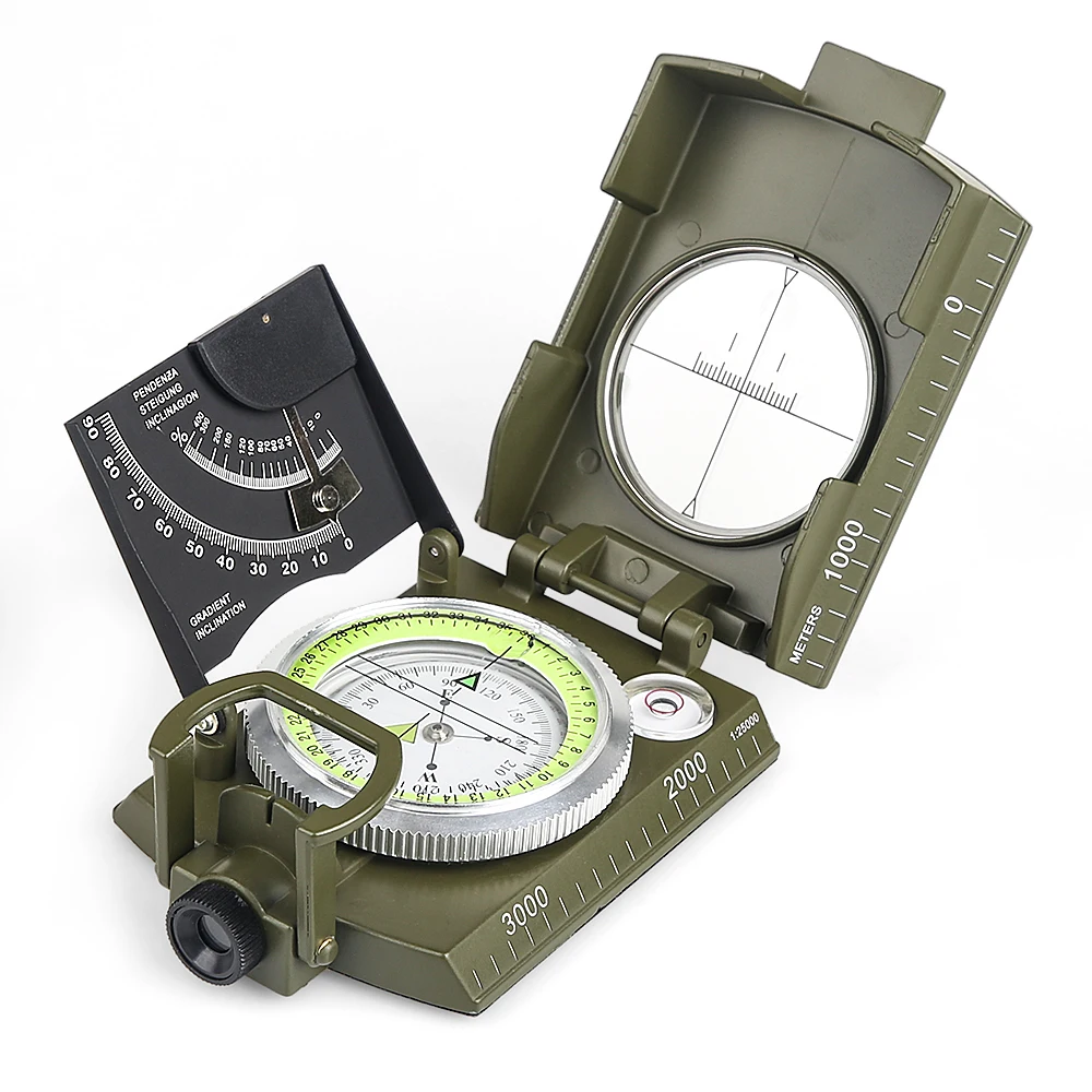 

Multifunctional Compass All Metal Waterproof High Accuracy Compass with Bubble Level for Outdoor Activities