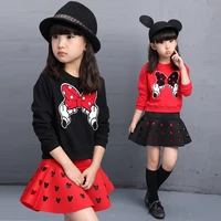 

Korean version embroidered skirt set new model frocks dresses girls spring kids clothing sets