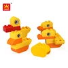 wange kid plastic building block toy about duck