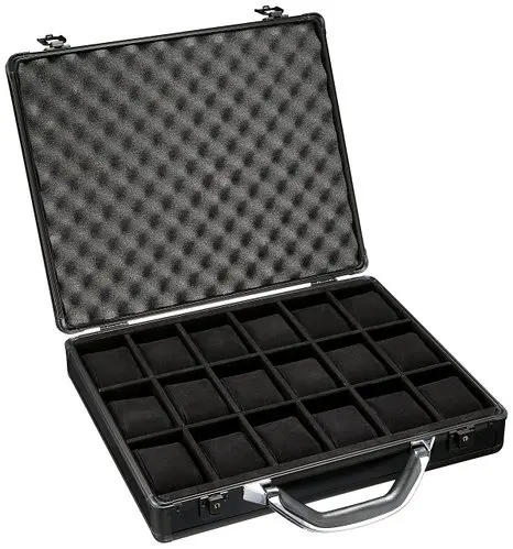 

18 Watches Storage Aluminium travel watch display case black, Black or other
