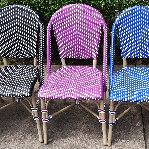 
All-weather French Stylish Rattan Bistro Chair Cafe Chair 