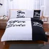 Black&white Her Side His Side bedding sets Queen/King Size double bed 3pcs/4pcs Bed Linen Couples Duvet Cover Set